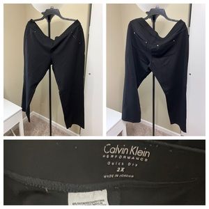 Stretching athletic black pants